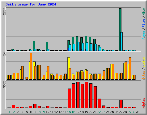 Daily usage for June 2024